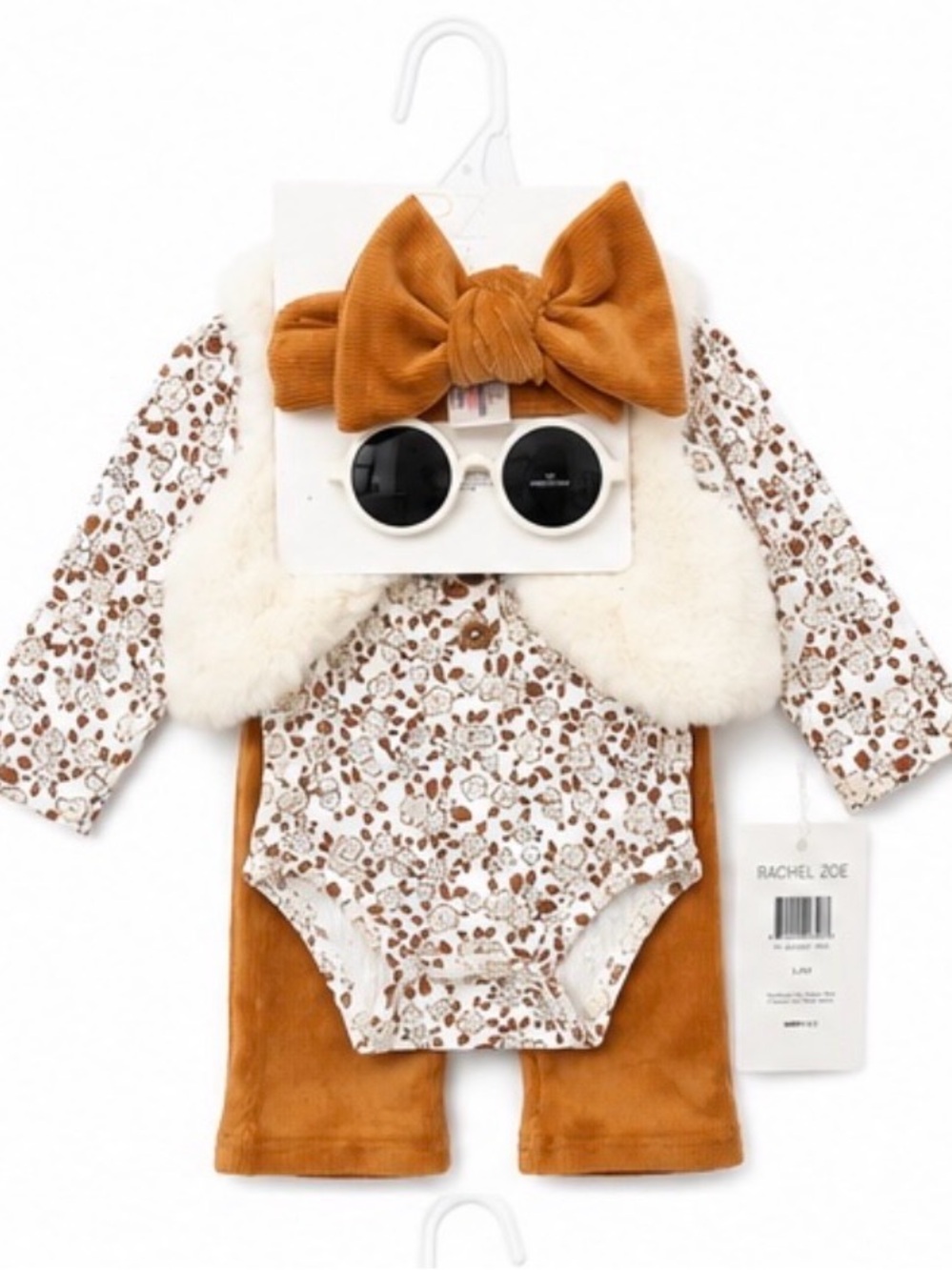 NEW - Rachel Zoe Baby Girl 5-Piece Set Vest, Bodysuit, Pants, Headband & Sunnies